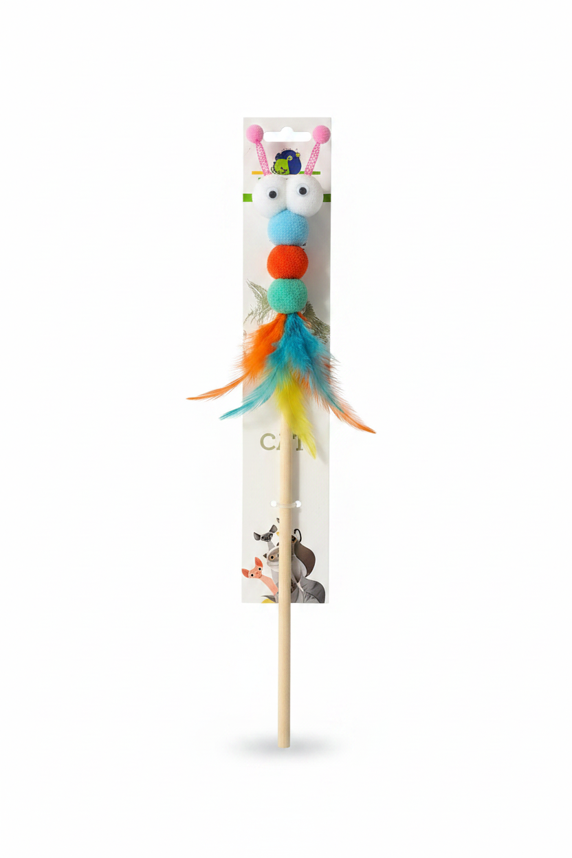 Cat Wand Toy Caterpillar - White Background