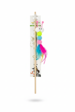 Cat Wand Toy Neon Pompoms - White Background