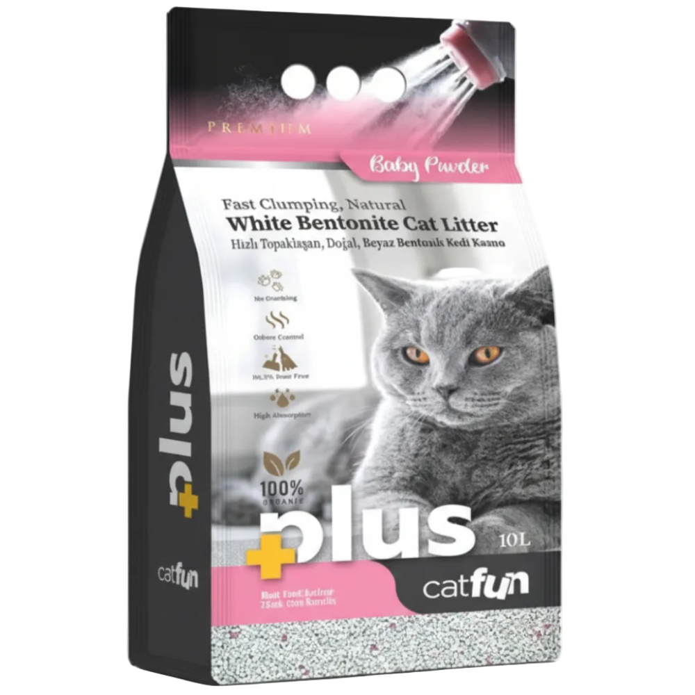 Catfun Plus 10L cat litter on white background