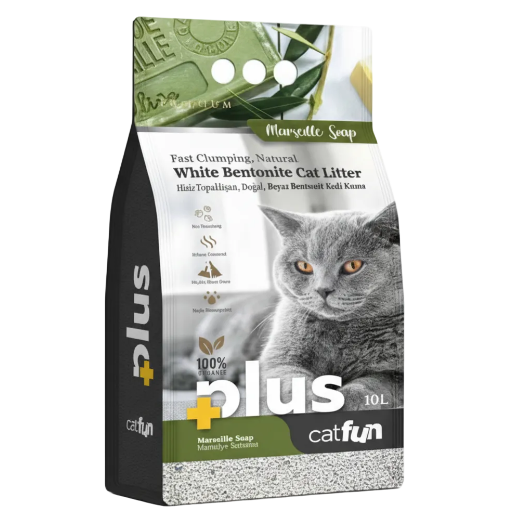 Catfun Plus Marseille Soap 10L cat litter on white background