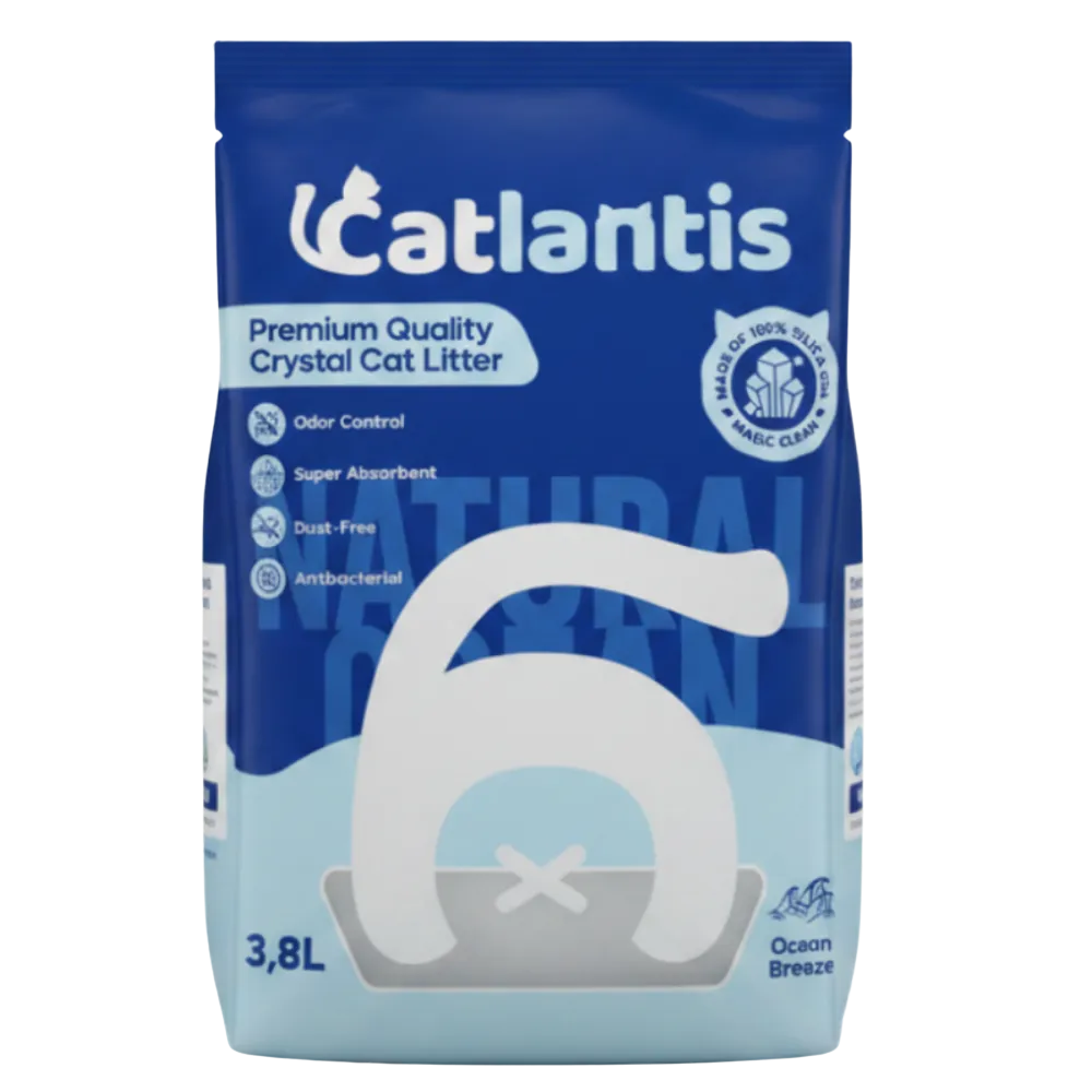 Catlantis cat litter packaging on a white background