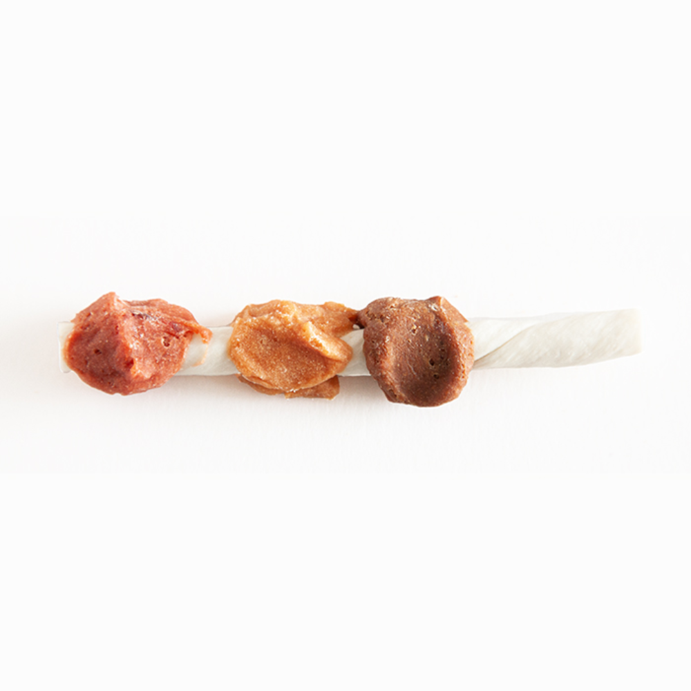 Wanpy Treat For Adult Dog Chewy Triple Chunk Kabobs Chicken , Duck & Lamb 100 g