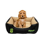 Cocker Spaniel Puppy in Black Tan Bed