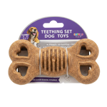 Cork Dog Bone Toy - White BG