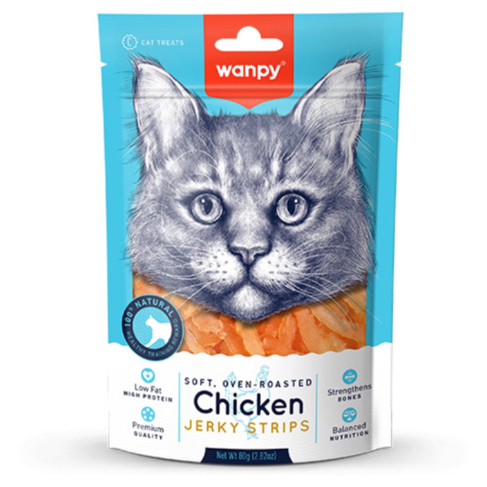 Wanpy Chicken Jerky Strips Cat Treat 80 g Petfast.shop Wanpy Cat Chewy Treat Exclusive Treats petfast.shop Egypt PWA6938S Default Title 250.00