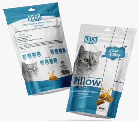 ORGO Pillow cat Treats with fish 80 gm.