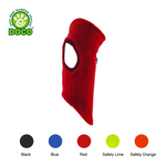 Red balaclava with color swatches below on a white background, featuring the DOCO brand logo.