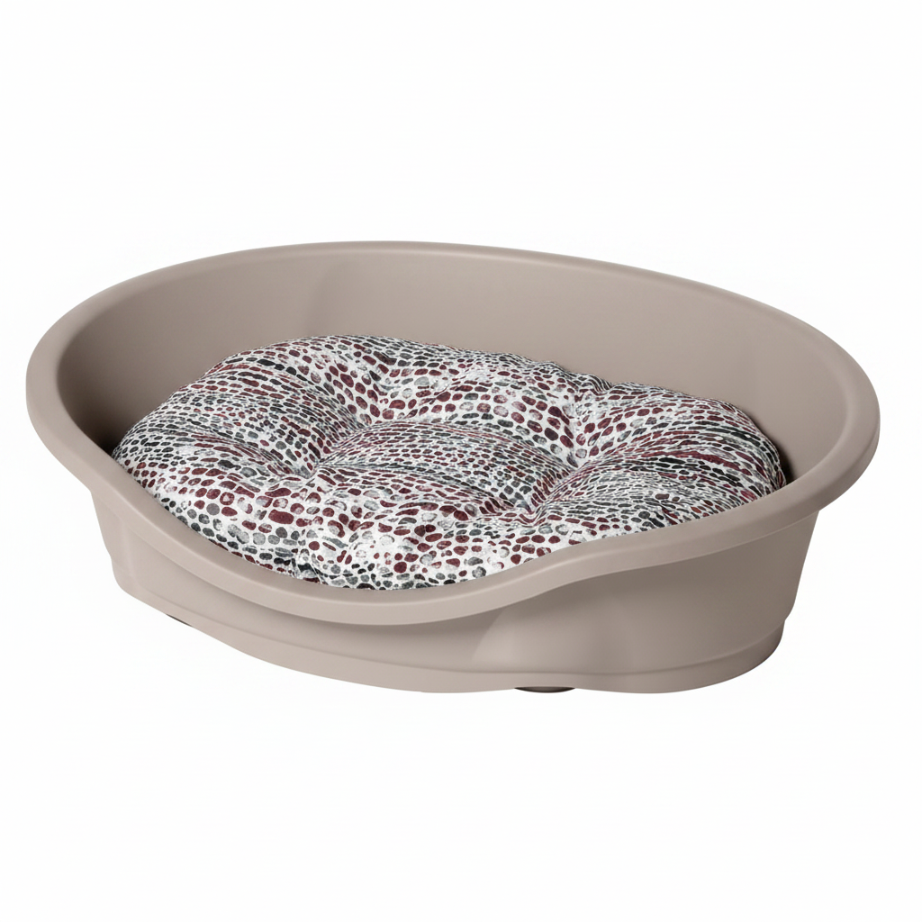 Dog Bed with Snake Print Cushion