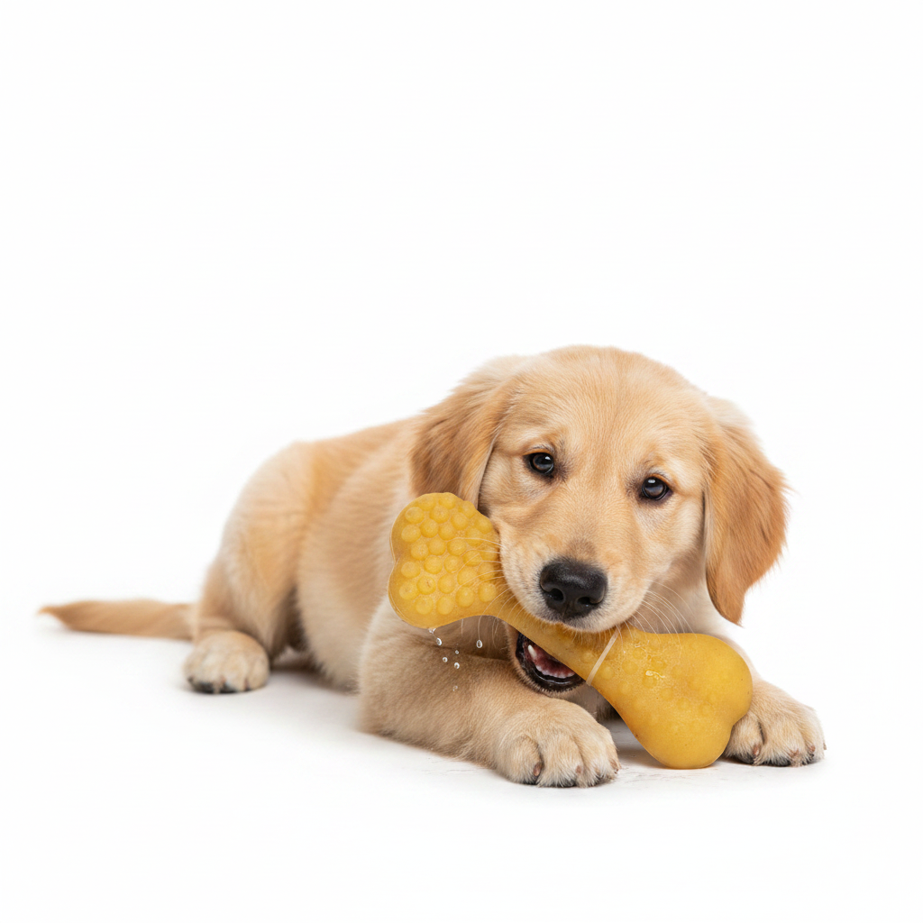 Dog Chewing Yellow Bone