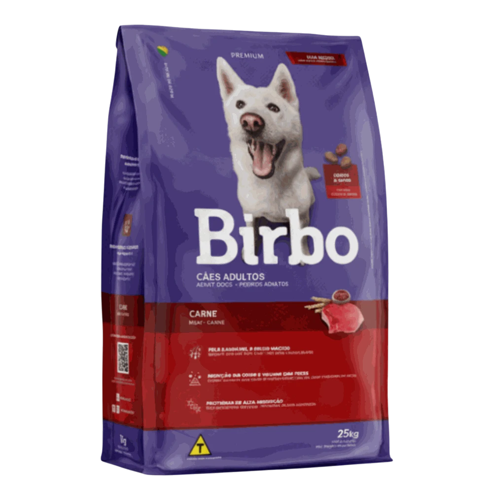 Dog food bag 25kg on white background