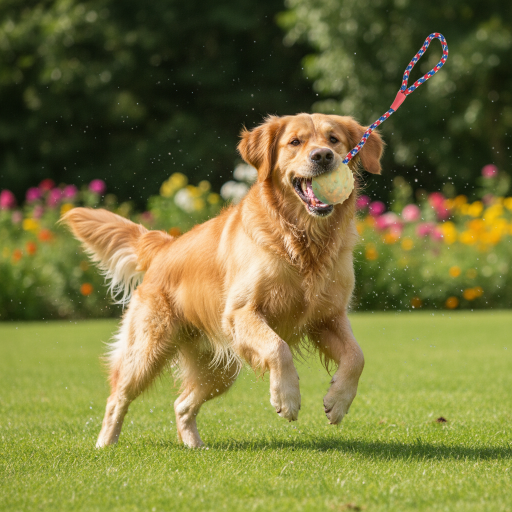 Dog Ball with Rope Toy