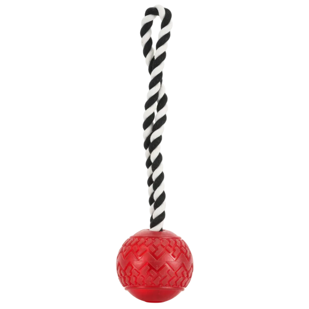 Dog Red Ball with Rope Toy