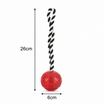 Dog Red Ball with Rope Toy