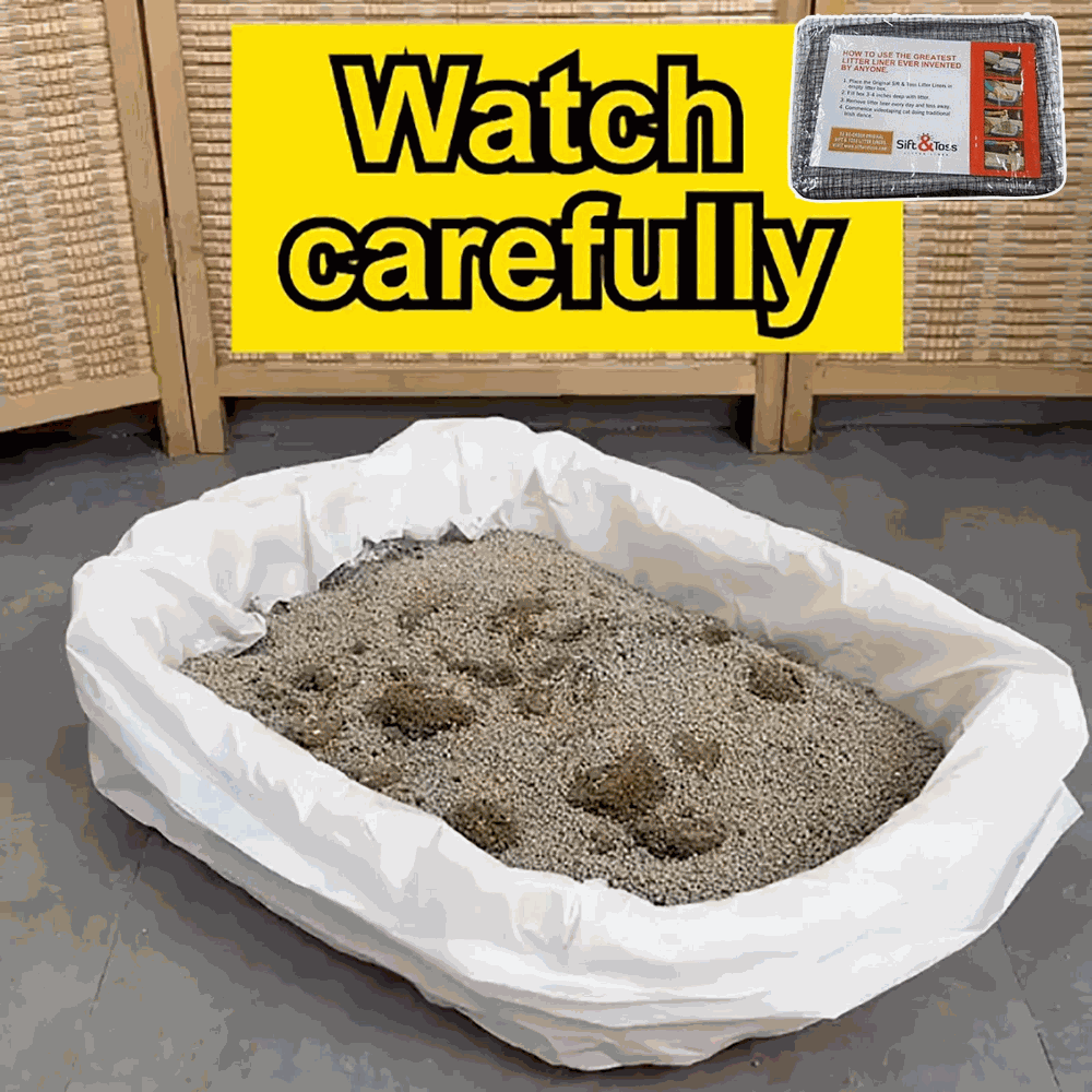 Bag of sand with a warning label and product in the corner.