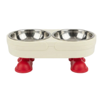 Elevated Double Pet Bowl - White BG