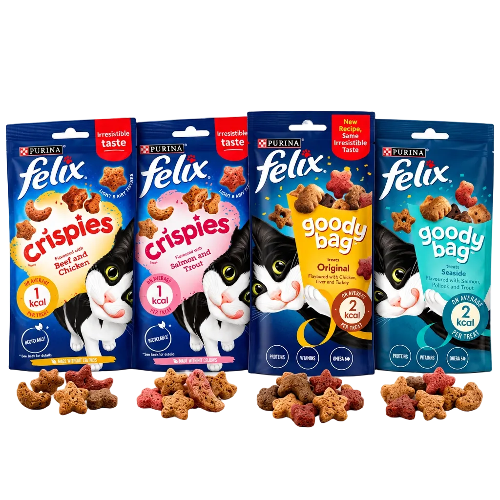 تعديل كيس Felix Crispies Salmon & Trout إلى 1 kcal فقط