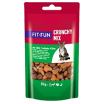 Cat food packaging with red and green design featuring a cat on a white background.