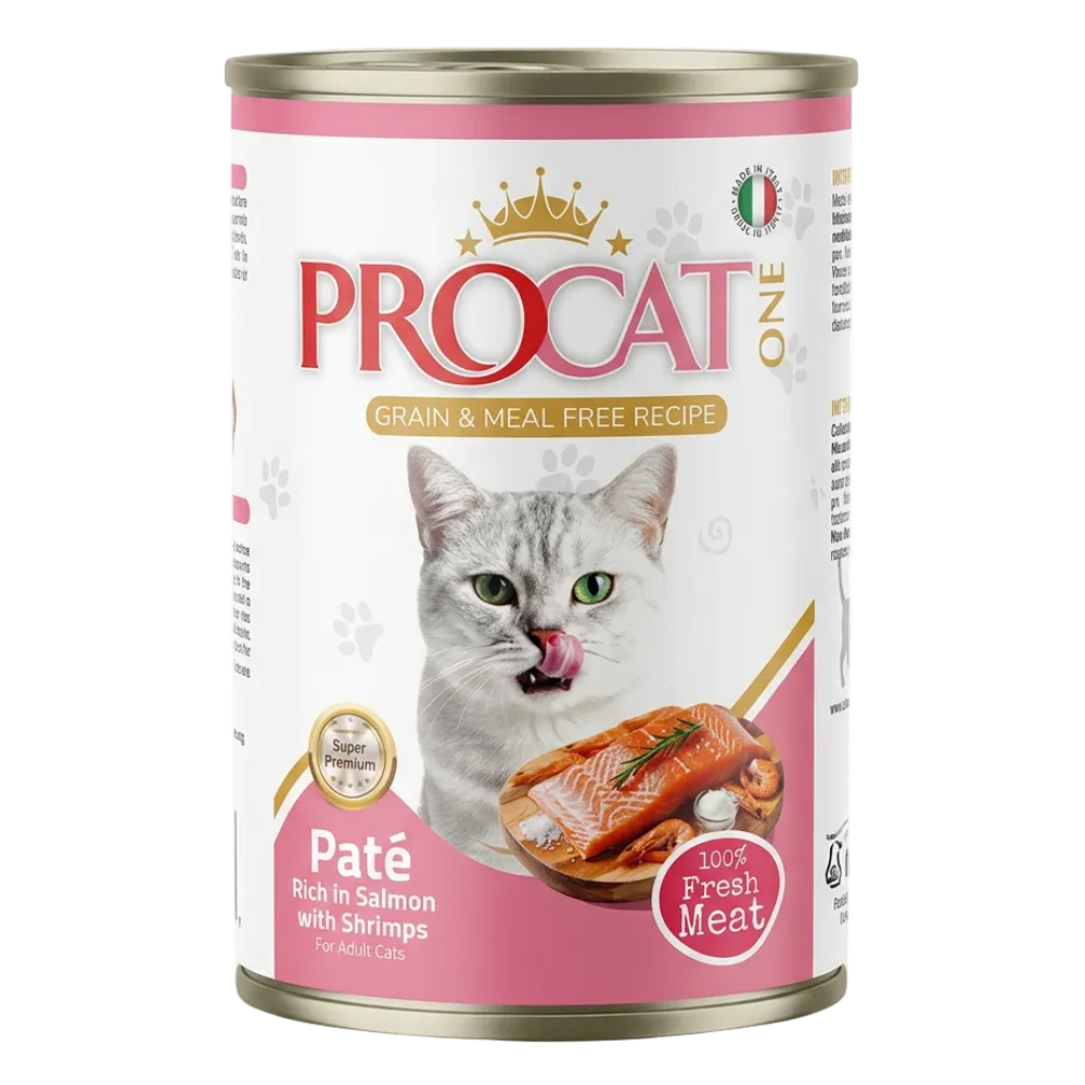 Buy 9 + Get 1 Free Procat One Wet Food for Adult Cat Pate Rich in Salmon & Shrimps 400g Petfast.shop ProCat Bundles Cat Exclude Food Wet Food petfast.shop EgyptDefault Title 1080.00