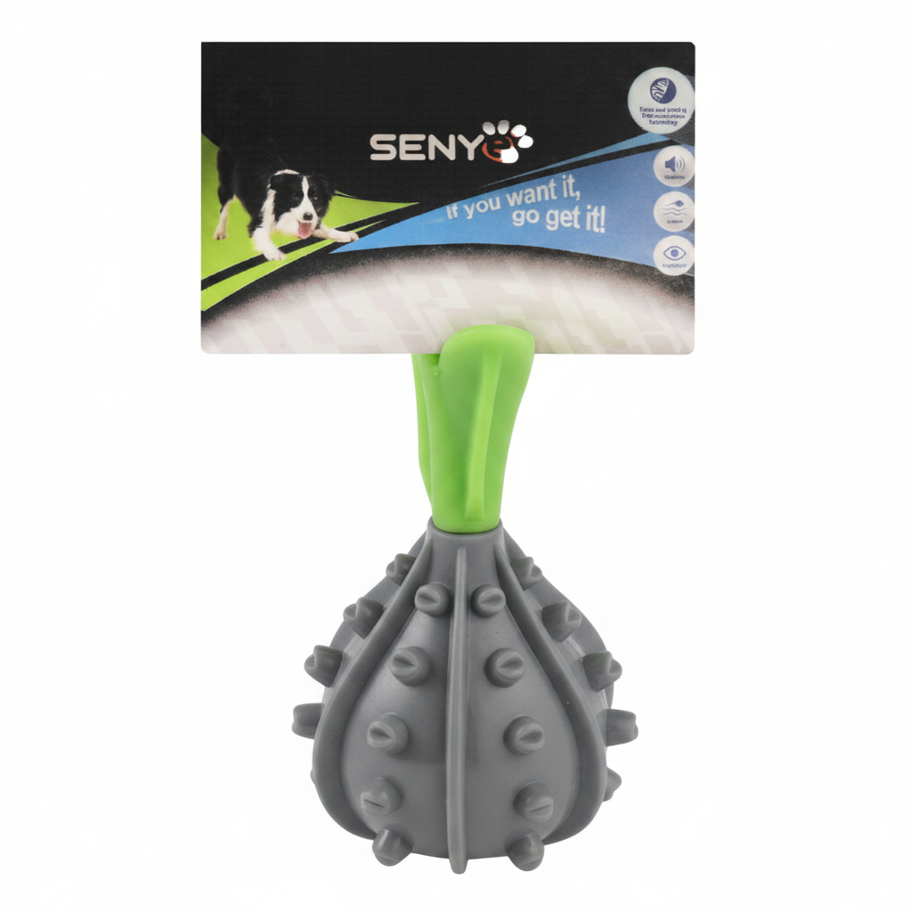 Gray Carrot Dog Toy - White Background