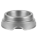 Gray Metallic Pet Food Bowl - White Background