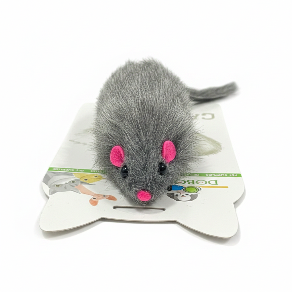 Gray Mouse Cat Toy - Front