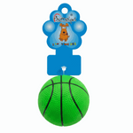 Green basketball toy on white background