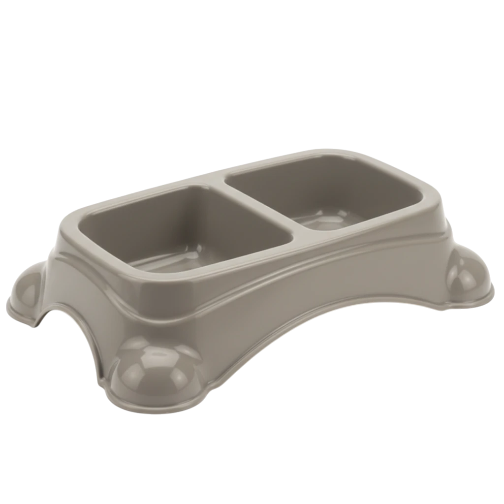 Grey Elevated Pet Bowl - White Background