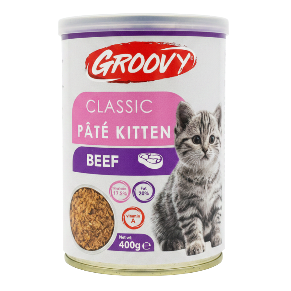 Groovy Wet Food for Kitten Classic Pate Beef 400g Petfast.shop Groovy Cat Egypt Brand Food Kitten Wet Food petfast.shop Egypt PGR5933S Default Title 50.00