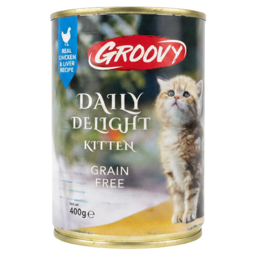 Groovy Wet Food for Kitten Daily Delight Chicken & Liver 400g Petfast.shop Groovy Cat Egypt Brand Food Kitten Wet Food petfast.shop Egypt PGR5936S Default Title 65.00