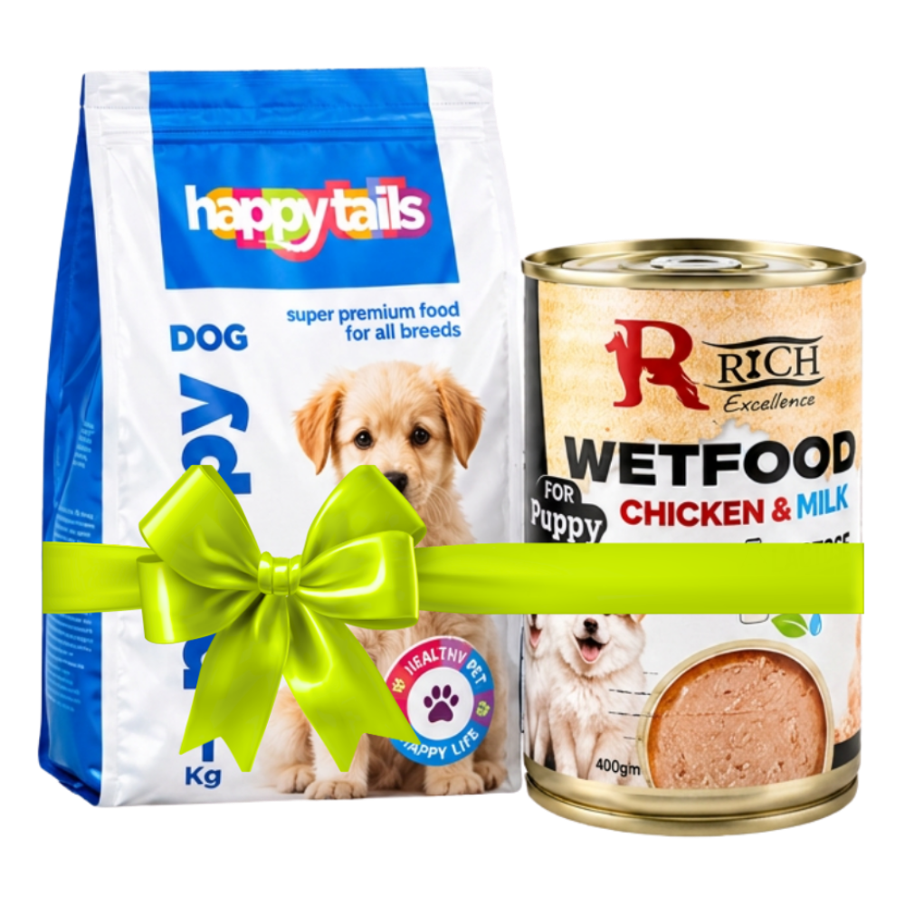 كيس Happy Tails وعلبة Rich فقط بنفس الترتيب والتفاصيل