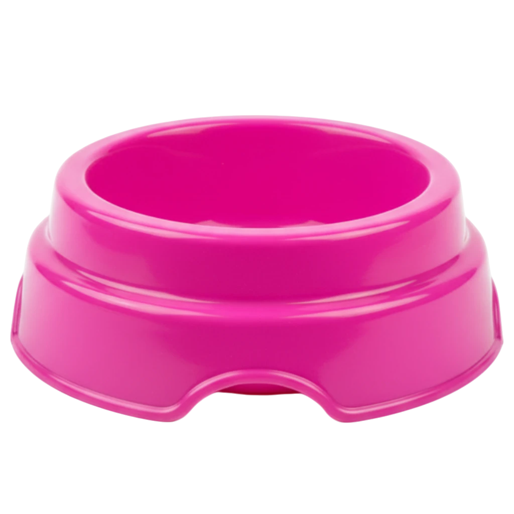 Hot Pink Pet Food Bowl - White Background