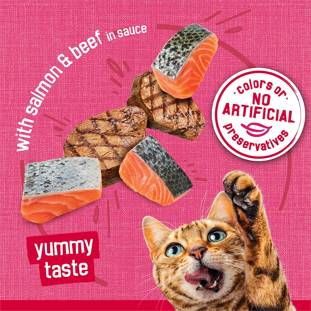 Friskies Prime Filets With Salmon & Beef in Sauce Wet Cat Food 156g