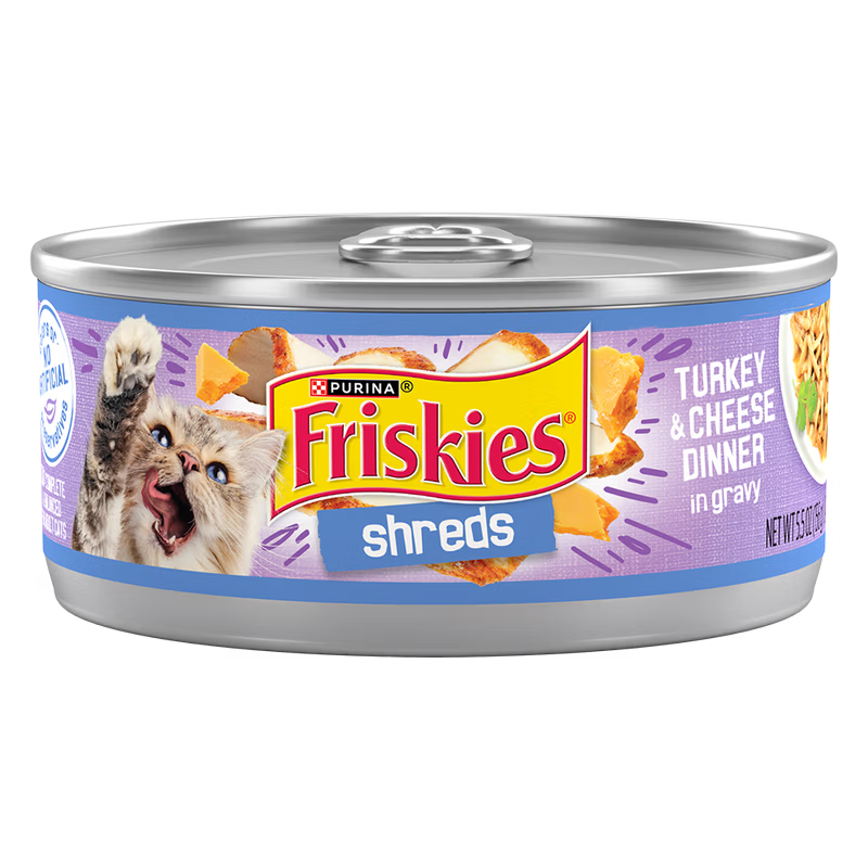 Friskies Shreds Turkey & Cheese Dinner In Gravy Wet Cat Food 156g