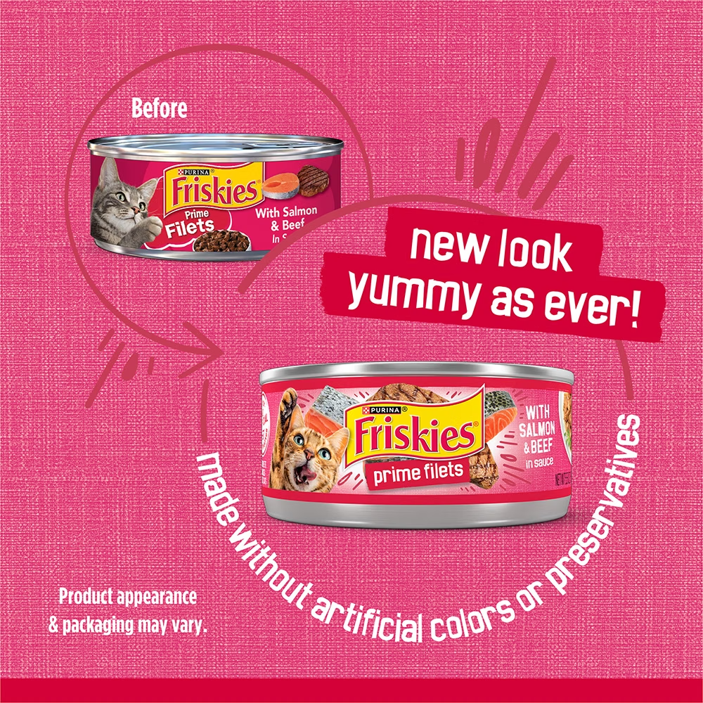 Friskies Prime Filets With Salmon & Beef in Sauce Wet Cat Food 156g