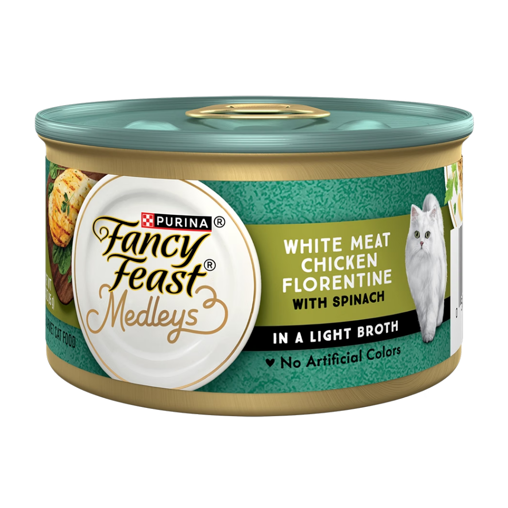 Fancy Feast Medleys White Meat Chicken Florentine with Spinach Cat Wet Food85g