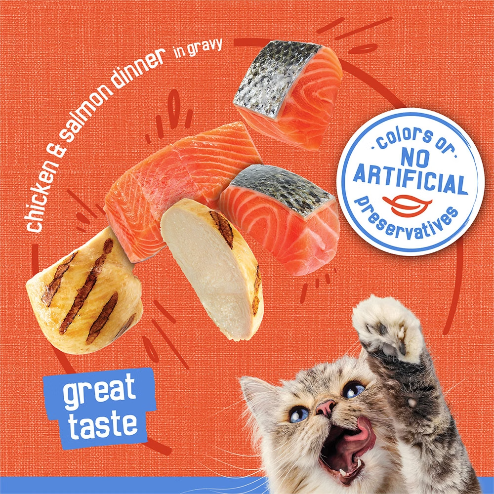 Friskies Shreds Chicken & Salmon Dinner In Gravy Wet Cat Food 156 g