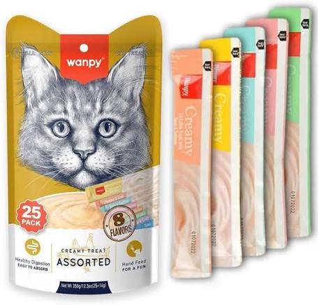 Wanpy Creamy Treat For all Cat Assorted 25 Pack 8 Flavors Petfast.shop Wanpy Cat Food Liquid Treat Treats petfast.shop EgyptDefault Title 750.00