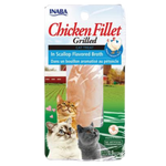Inaba Chicken Fillet Grilled cat treat package with cats on a grassy background