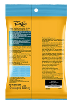 Yellow package of Pedigree Tasty Bites with blue top on a white background