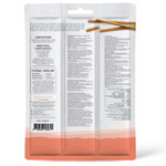 Product packaging with text and a gradient design on a white background