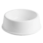 Large White Pet Food Bowl - White Background