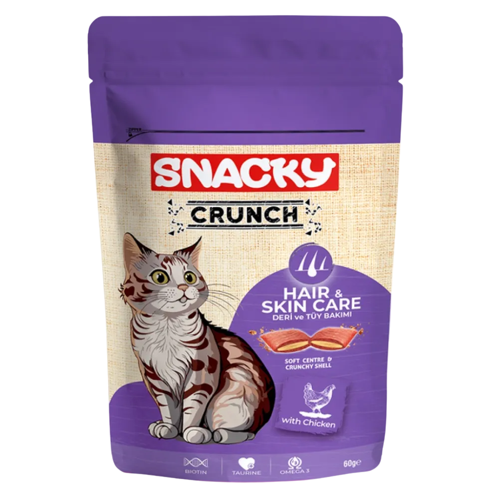 Snacky Crunch Hair Skin Care with Chicken 60g Petfast.shop Snacky Biscuit Treat Cat Treats petfast.shop Egypt 210.00