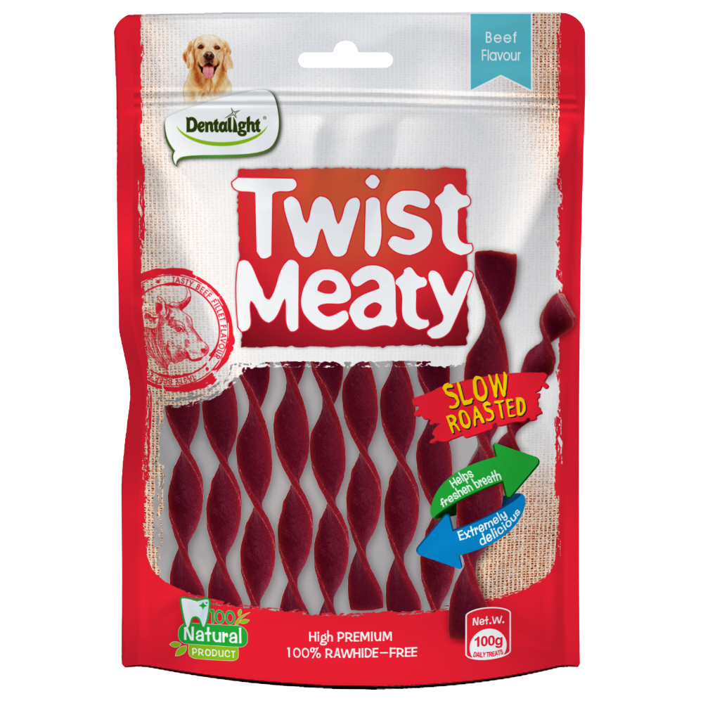 Dentalight Dent Fresh Dog Treat Twist Meaty Slow Roasted with beef 100g Petfast.shop Dentalight Chewy Treat Dental Treat Dog Exclusive Treats petfast.shop Egypt PDE5954S Default Title 295.00