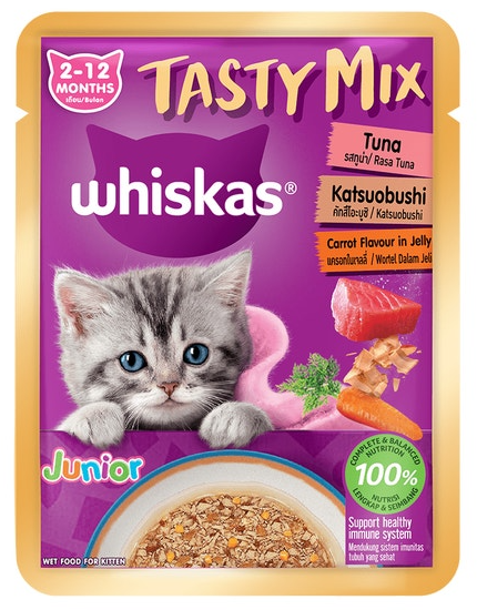 Whiskas Wet Food for Kitten Tasty Mix Tuna & Carrot 70G