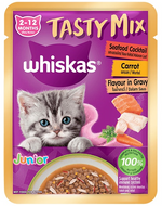Whiskas Wet Food for Kitten Tasty Mix Gravy with Seafood & Carrot 70g
