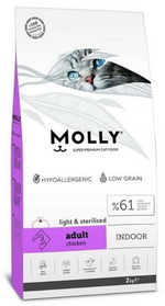 Molly cat food package on a white background