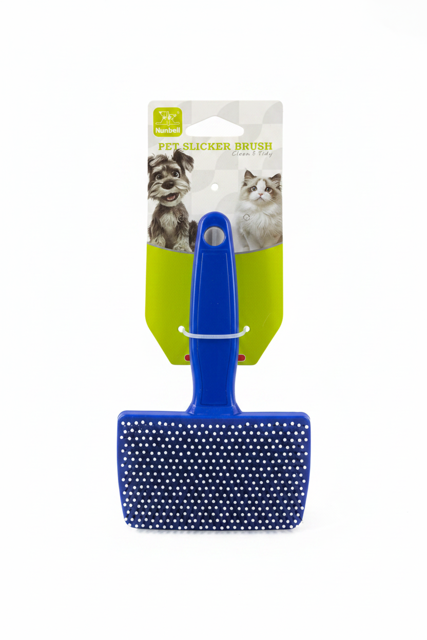 Nunbell Blue Pet Slicker Brush - White Background