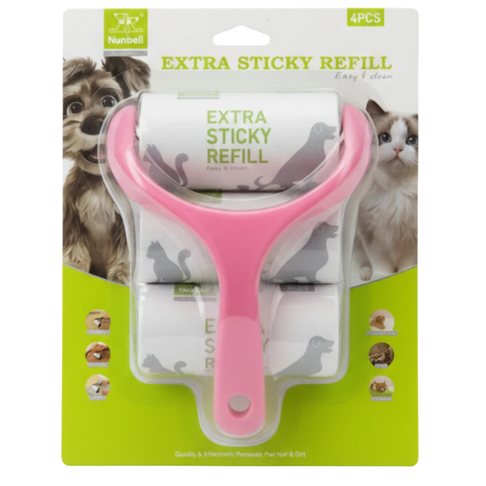 Nunbell Extra Sticky Refill وردي على خلفية بيضاء