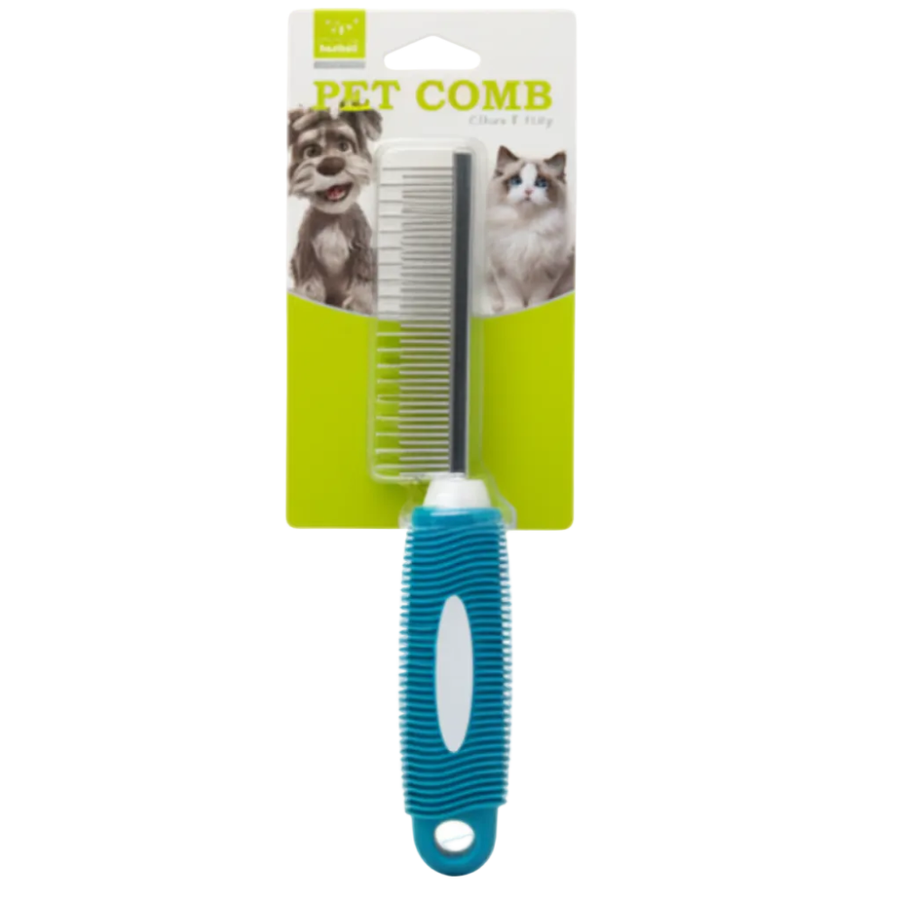 Nunbell Pet Comb أزرق على خلفية بيضاء