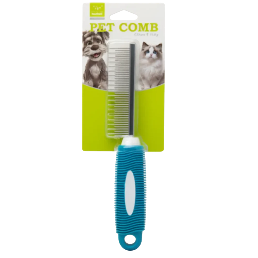 Nunbell Pet Comb أزرق على خلفية بيضاء